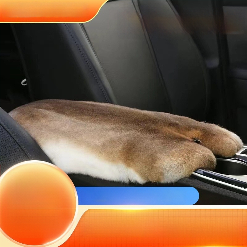 Automobilio rankos atramos odinė pagalvėlė — Rex triušio oda, šilta ir minkšta vidaus aksesuaras, Little Star prekės ženklas; universalus tinkamumas; apdorojimo pritaikymas; licencijuota privatų etiketė