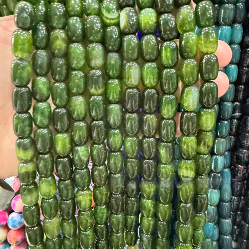 Χάντρες βαρέλι από φυσικό αχάτη με μοτίβο δράκο, ραγισμένη υφή, χειροκίνητη κοπή — εξαρτήματα DIY κοσμήματα