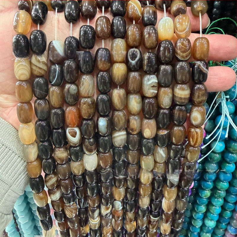 Χάντρες βαρέλι από φυσικό αχάτη με μοτίβο δράκο, ραγισμένη υφή, χειροκίνητη κοπή — εξαρτήματα DIY κοσμήματα