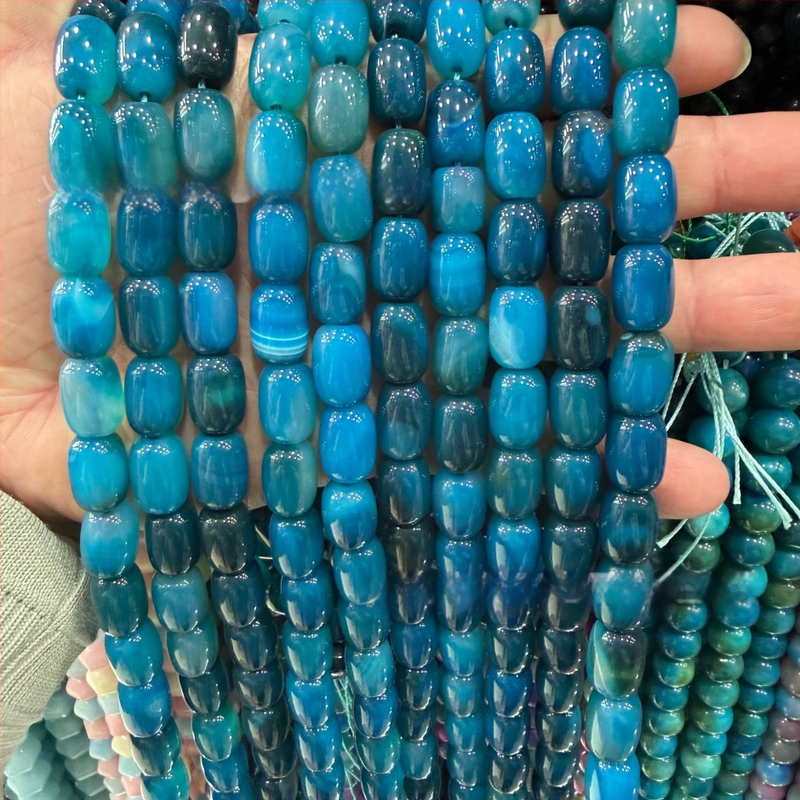 Χάντρες βαρέλι από φυσικό αχάτη με μοτίβο δράκο, ραγισμένη υφή, χειροκίνητη κοπή — εξαρτήματα DIY κοσμήματα