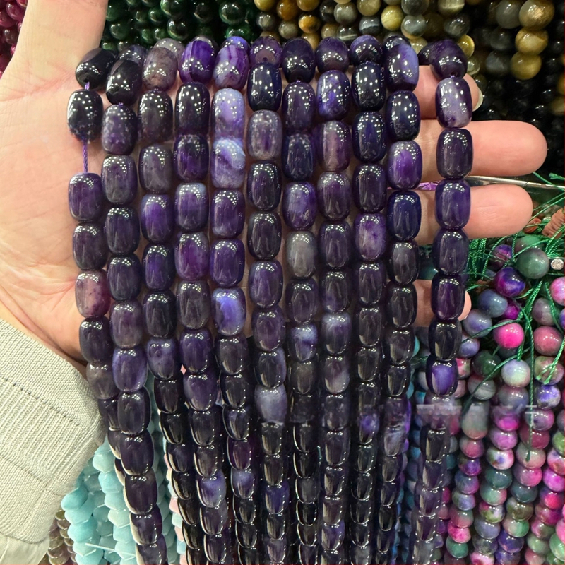 Χάντρες βαρέλι από φυσικό αχάτη με μοτίβο δράκο, ραγισμένη υφή, χειροκίνητη κοπή — εξαρτήματα DIY κοσμήματα