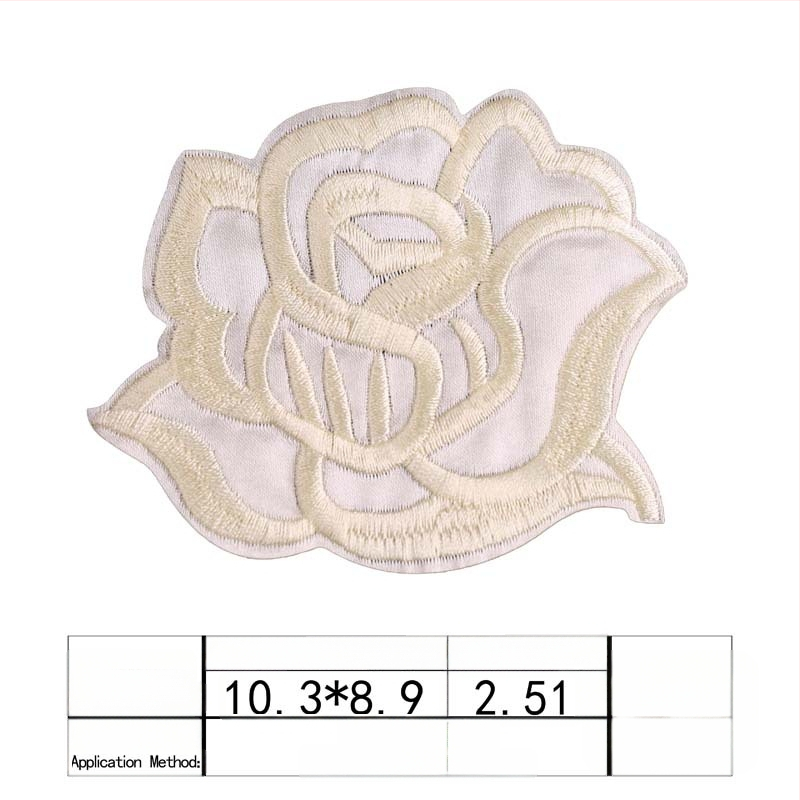 Binyan Rozes Zīmējuma Aplikācijas no Auduma Gultas Veļai un Galda Klājumam – Tekstila Aplikācijas Dziļu Remonts