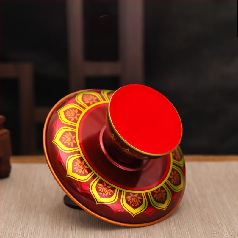 Lydinio vaisių lėkštė namų altarui – Turto dievas, dažyta paviršius, Kinijos stilius