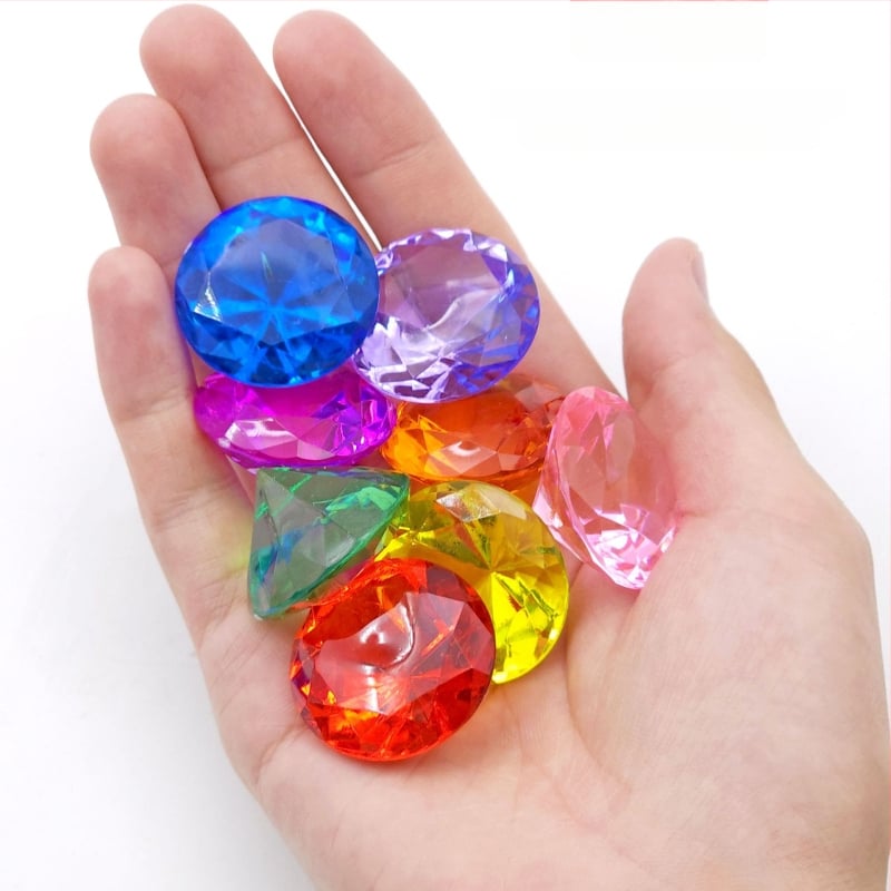 Veleprodaja višestrukih veličina akrilnih dijamanata za djecu, šarene plastične dijamantne perle za nakit (s rupama i bez rupa), 500 g