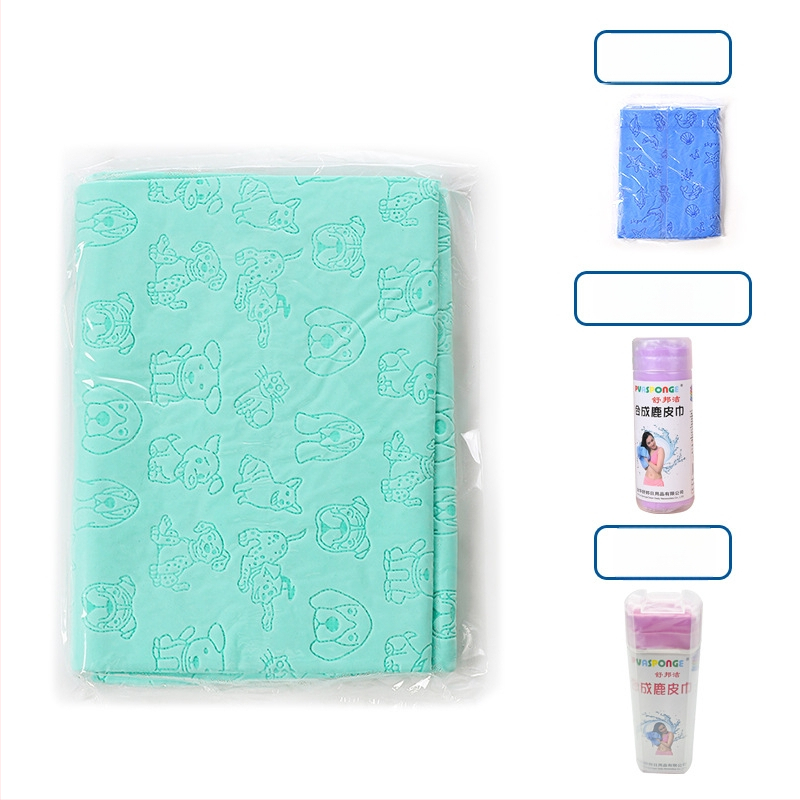 Πετσέτα στεγνώματος μαλλιών με συνθετικό δέρμα ελαφιού – γρήγορο στέγνωμα, υψηλή απορρόφηση, 10 νήματα, εκτύπωση, βάρος κάτω από 30 g