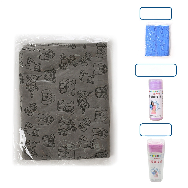 Πετσέτα στεγνώματος μαλλιών με συνθετικό δέρμα ελαφιού – γρήγορο στέγνωμα, υψηλή απορρόφηση, 10 νήματα, εκτύπωση, βάρος κάτω από 30 g