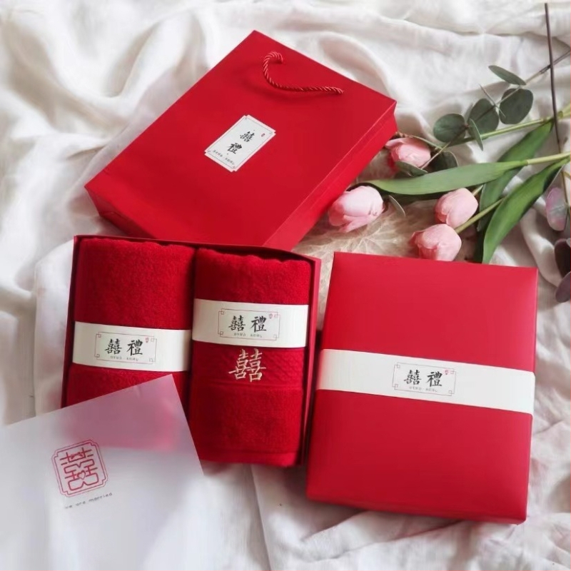 Santuokos rankšluosčių komplektas – medvilnė, 100D siūlai, paprastas audimas, rankšluostis/veido rankšluostis