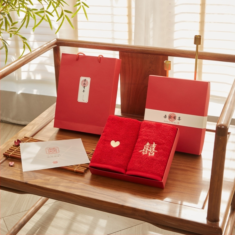 Santuokos rankšluosčių komplektas – medvilnė, 100D siūlai, paprastas audimas, rankšluostis/veido rankšluostis