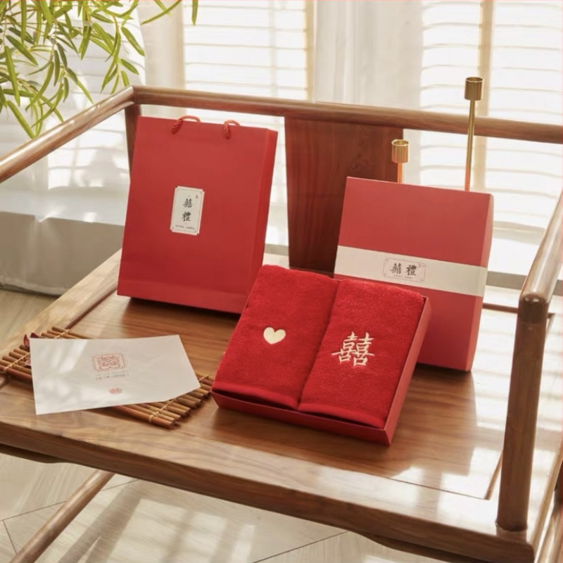 Santuokos rankšluosčių komplektas – medvilnė, 100D siūlai, paprastas audimas, rankšluostis/veido rankšluostis