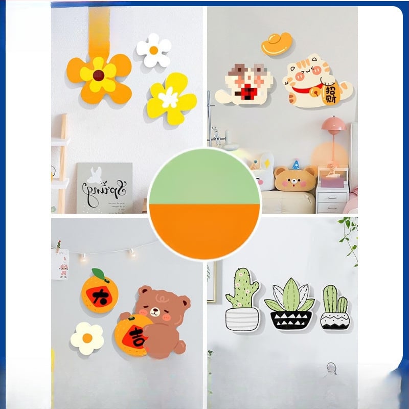 PVC стенни стикери, 2 части, водоустойчиви самозалепващи декор за прикриване на дупки върху врати и стени – бохемски стил и огледален дизайн