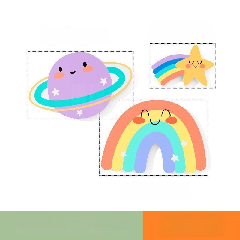 PVC стенни стикери, 2 части, водоустойчиви самозалепващи декор за прикриване на дупки върху врати и стени – бохемски стил и огледален дизайн