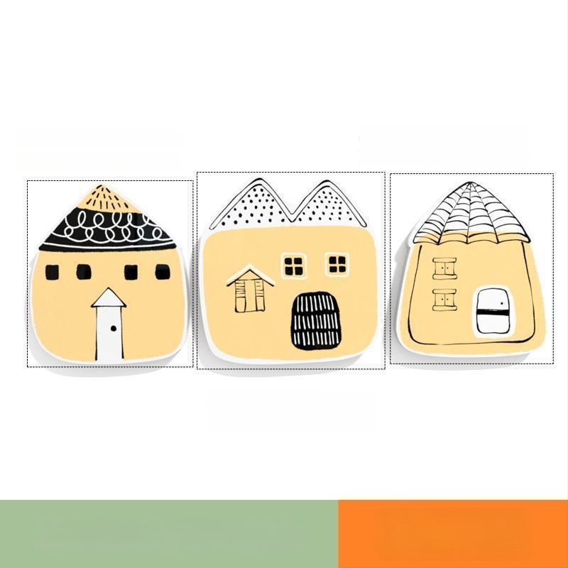 PVC стенни стикери, 2 части, водоустойчиви самозалепващи декор за прикриване на дупки върху врати и стени – бохемски стил и огледален дизайн