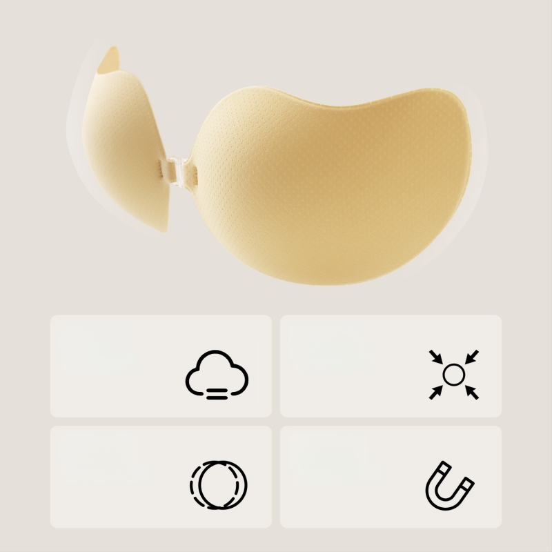 Невидими подплънки за бюст за жени – събиране, дишащи, невидими, повдигащи; манговидна форма на зърното (Материал: найлон; Функции: събиране, дишащи, невидими, повдигане; Бранд: FAMEDI)