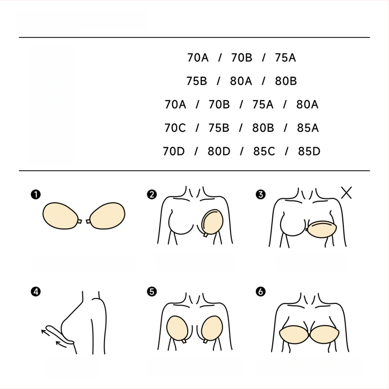 Невидими подплънки за бюст за жени – събиране, дишащи, невидими, повдигащи; манговидна форма на зърното (Материал: найлон; Функции: събиране, дишащи, невидими, повдигане; Бранд: FAMEDI)