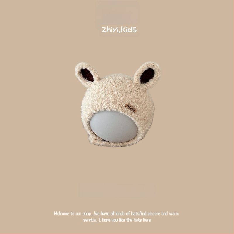 Unisex megztinė kepurė su ausų apsauga kūdikiams ir mažiems vaikams, korėjietiško stiliaus mielas mezginys, žiemos šiluma