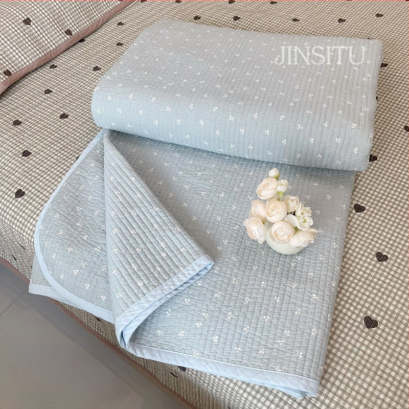 Lova užtiesalo komplektas trim dalių, 100% medvilnė, dryžuotas raštas, Twill audinys, reaktyvus spausdinimas, tinka visiems metų laikams