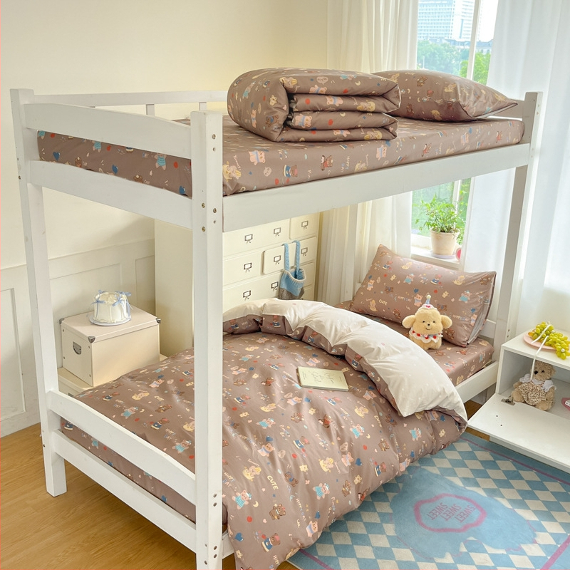 Mokyklos bendrabucio patalynės komplektas, keturių dalių, 100% medvilnė, animacinių ir botaniniai gėlių raštai, visam sezonui, svoris 2.0-2.5 kg