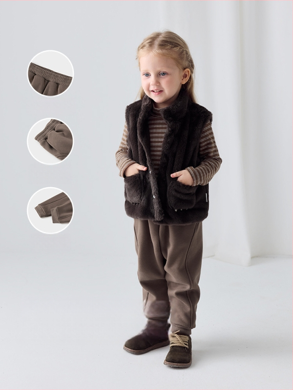 Vaikų kelnės, medvilnė, universalus stilius, vidutinio juosmens su elastine juostele, karikatūros raštas