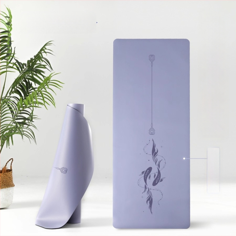 Йога постелка Miska (PU и естествен каучук, 5 мм дебелина, 3000 г, геометричен принт)