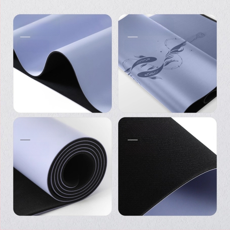 Йога постелка Miska (PU и естествен каучук, 5 мм дебелина, 3000 г, геометричен принт)