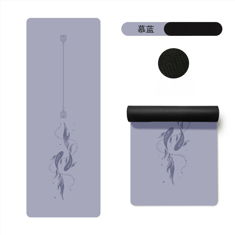 Йога постелка Miska (PU и естествен каучук, 5 мм дебелина, 3000 г, геометричен принт)