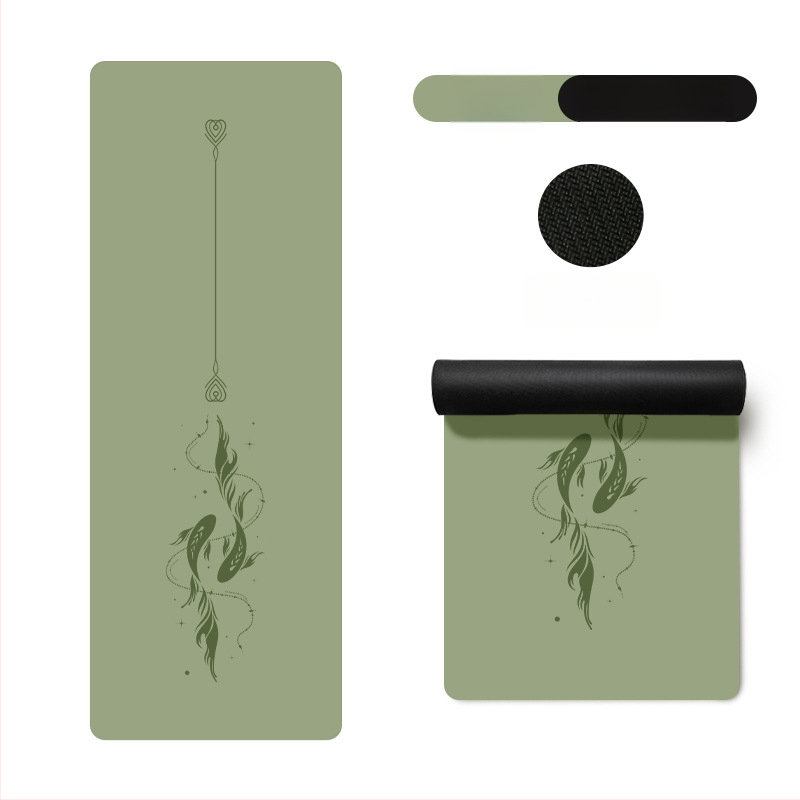 Йога постелка Miska (PU и естествен каучук, 5 мм дебелина, 3000 г, геометричен принт)