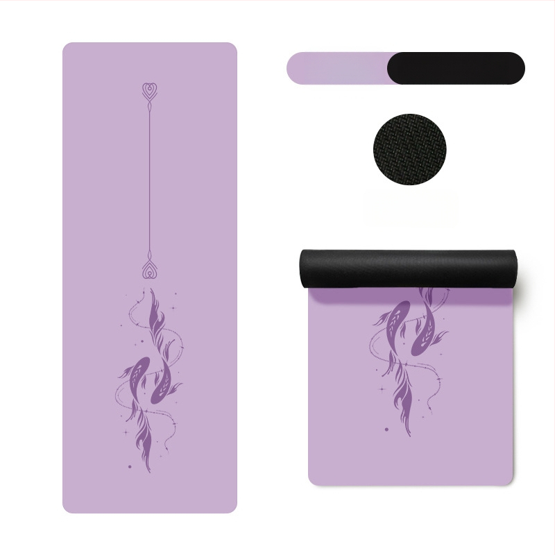 Йога постелка Miska (PU и естествен каучук, 5 мм дебелина, 3000 г, геометричен принт)