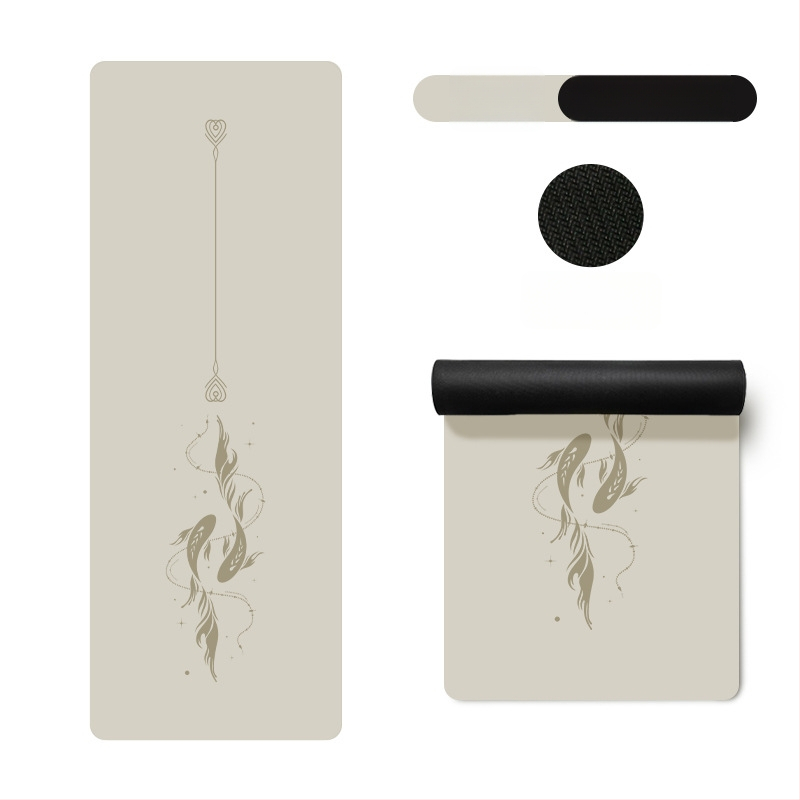 Йога постелка Miska (PU и естествен каучук, 5 мм дебелина, 3000 г, геометричен принт)