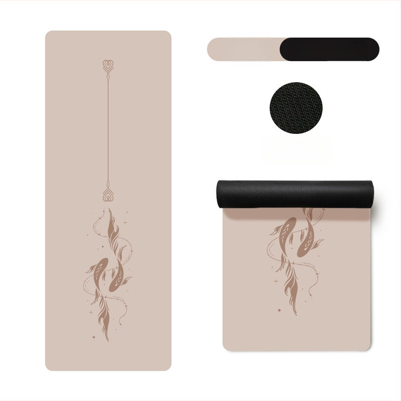 Йога постелка Miska (PU и естествен каучук, 5 мм дебелина, 3000 г, геометричен принт)