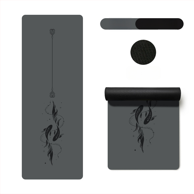 Йога постелка Miska (PU и естествен каучук, 5 мм дебелина, 3000 г, геометричен принт)