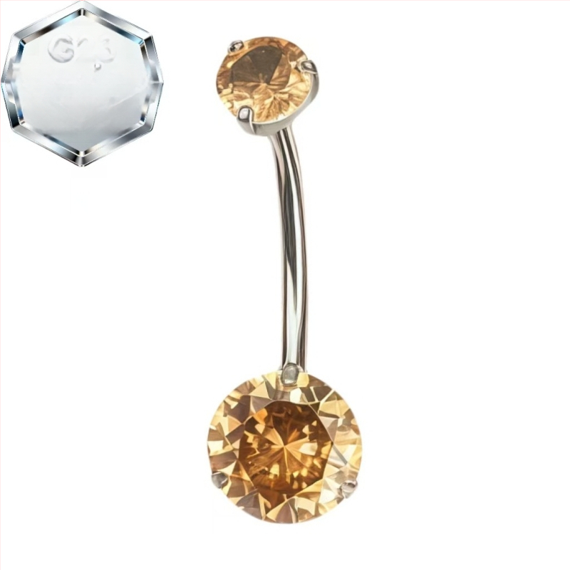 Kahepealine nabasõrmus – titaani sulam, 5A tsirkoon, geomeetriline kuju, teemandi töötlus, sisemine spiraal