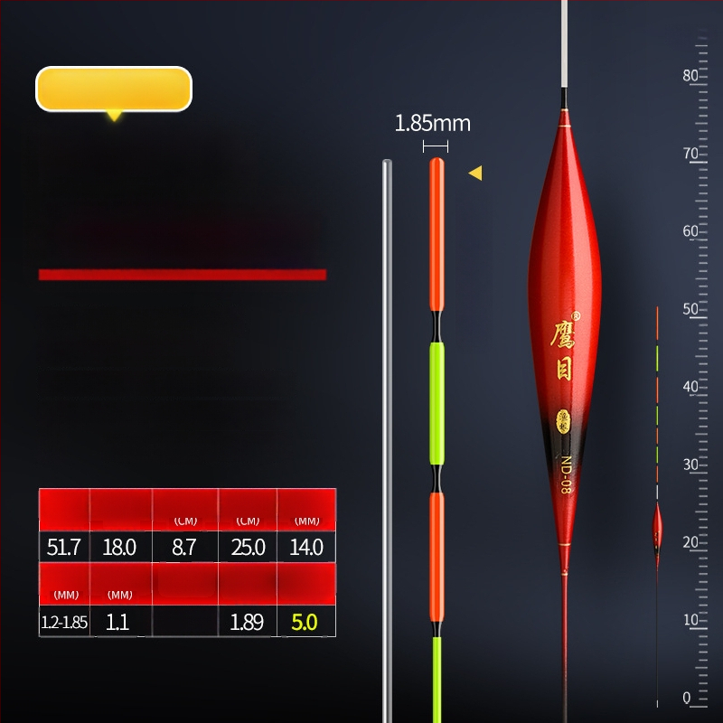 Поплавък за риболов Eagle Eye — вертикален дрейф, наноматериал, светещ дизайн