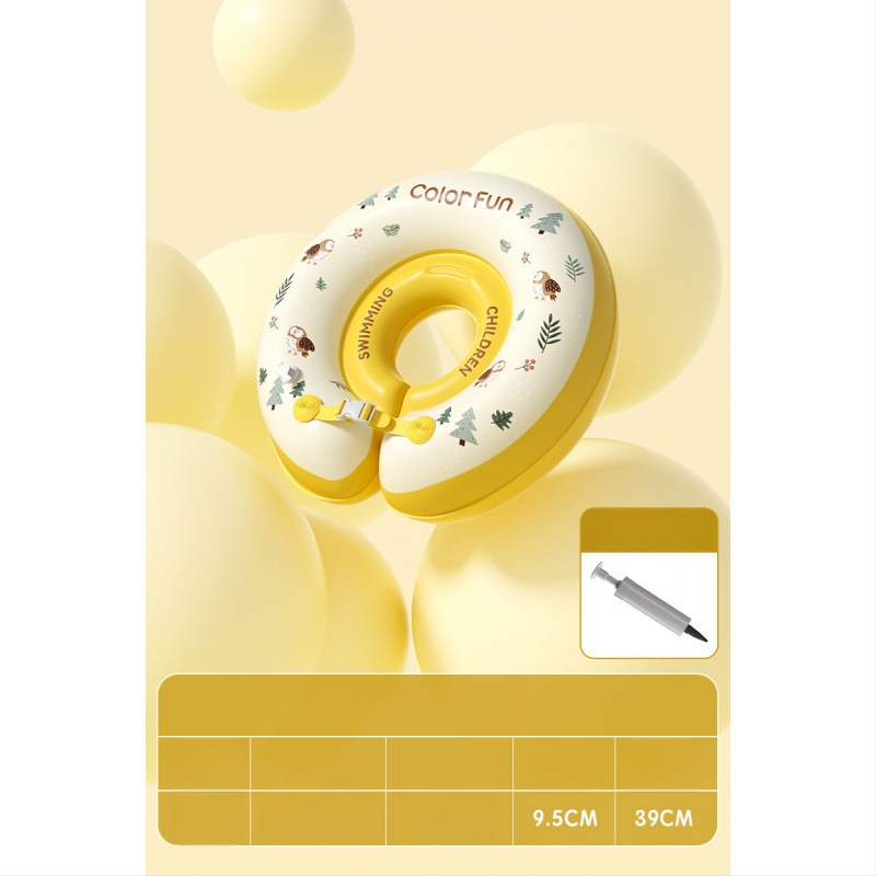 Bērnu kakla peldēšanas gredzens vannai – PVC, vienkrāsains raksts, bērniem
