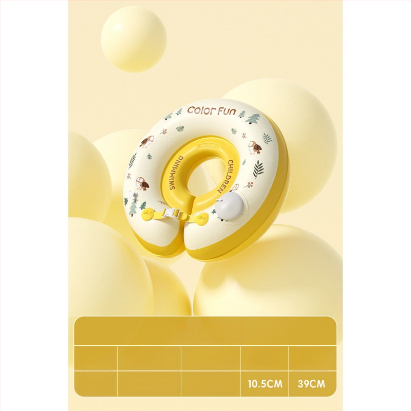 Bērnu kakla peldēšanas gredzens vannai – PVC, vienkrāsains raksts, bērniem