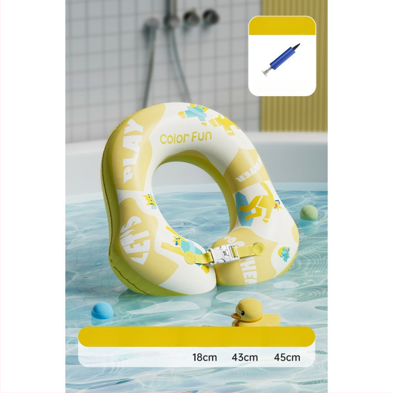 Bērnu kakla peldēšanas gredzens vannai – PVC, vienkrāsains raksts, bērniem