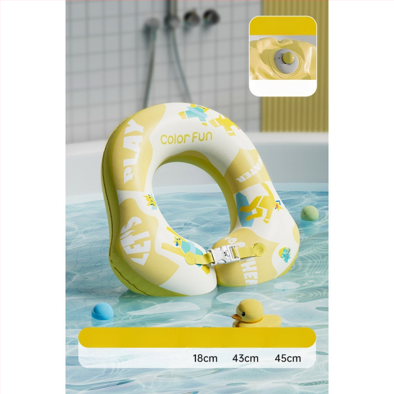 Bērnu kakla peldēšanas gredzens vannai – PVC, vienkrāsains raksts, bērniem