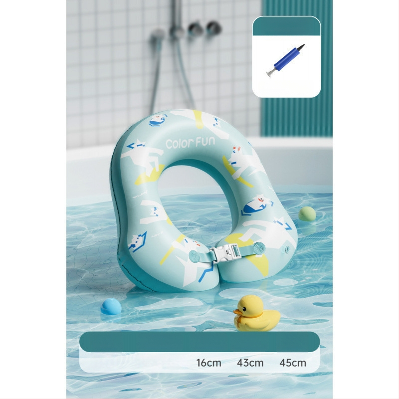 Bērnu kakla peldēšanas gredzens vannai – PVC, vienkrāsains raksts, bērniem