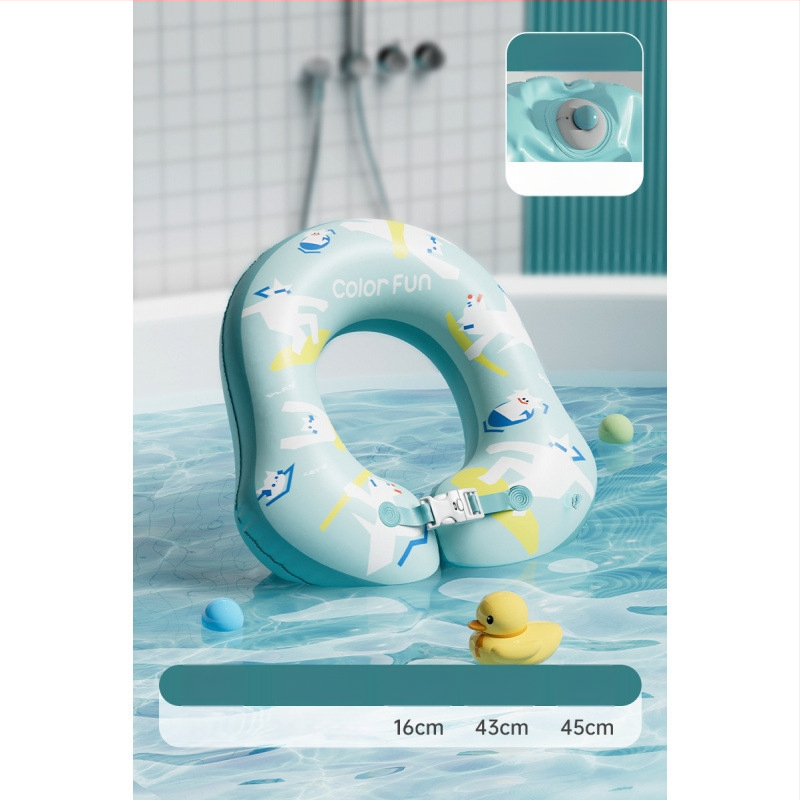 Bērnu kakla peldēšanas gredzens vannai – PVC, vienkrāsains raksts, bērniem