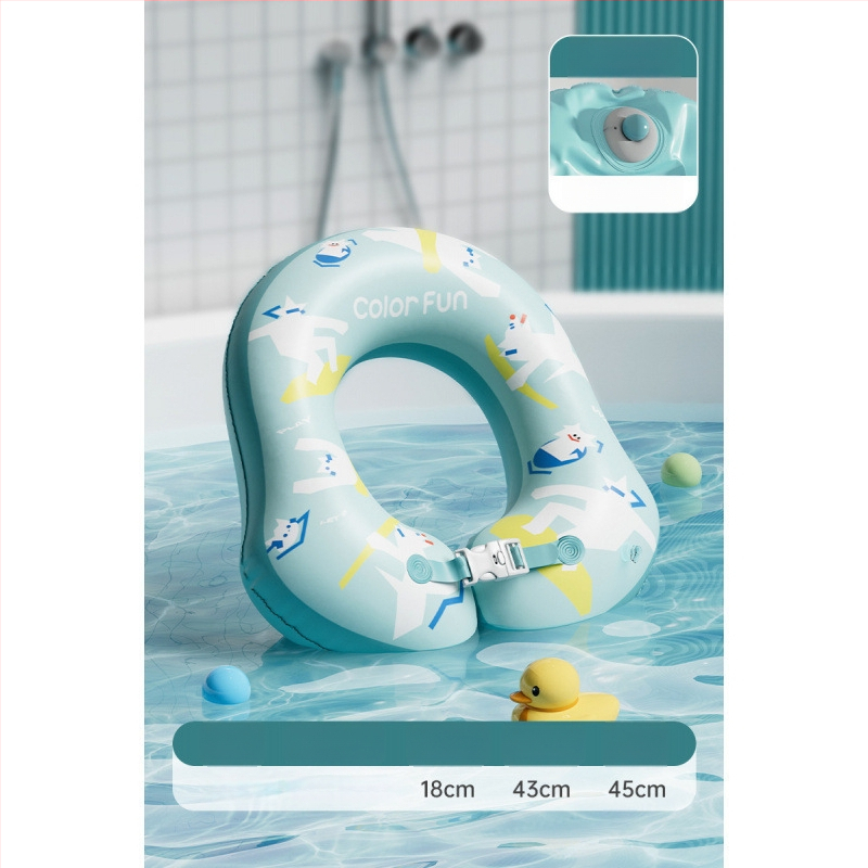Bērnu kakla peldēšanas gredzens vannai – PVC, vienkrāsains raksts, bērniem