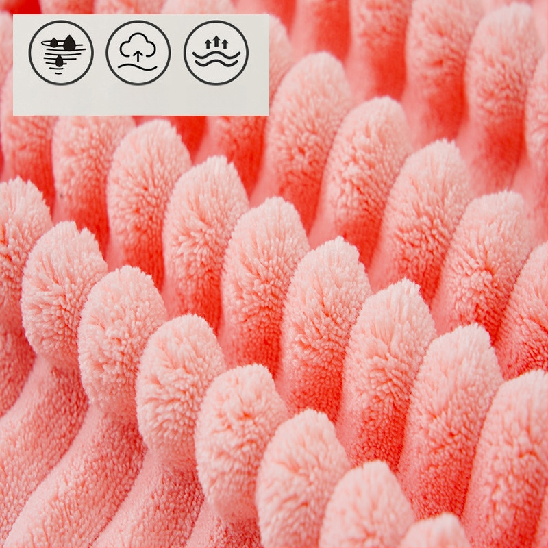 Koralinio fliso vonios rankšluosčių komplektas, didelis tankis, Jacquard 150D, sugeriantis