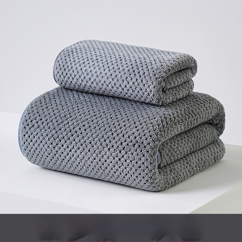 Koralinio fliso vonios rankšluosčių komplektas, didelis tankis, Jacquard 150D, sugeriantis