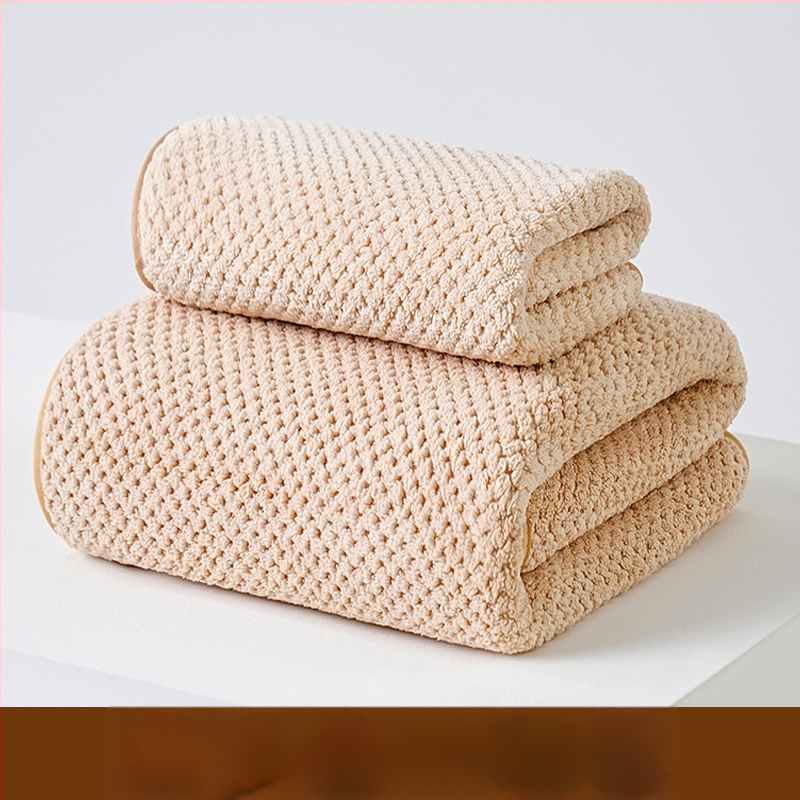 Koralinio fliso vonios rankšluosčių komplektas, didelis tankis, Jacquard 150D, sugeriantis