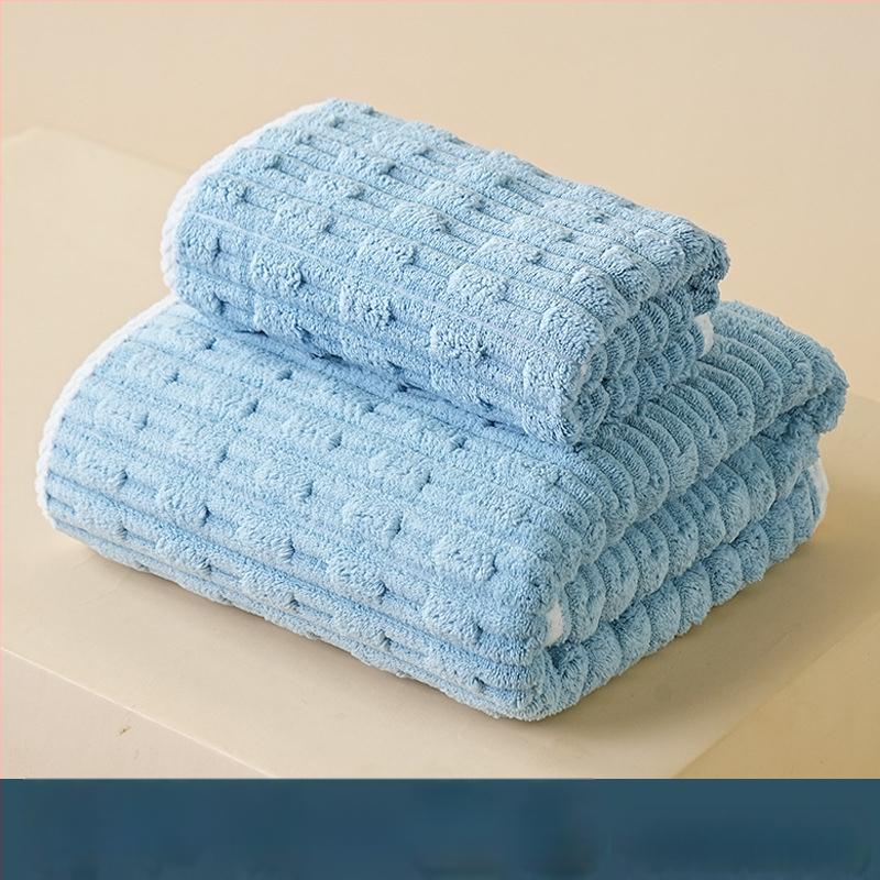 Koralinio fliso vonios rankšluosčių komplektas, didelis tankis, Jacquard 150D, sugeriantis