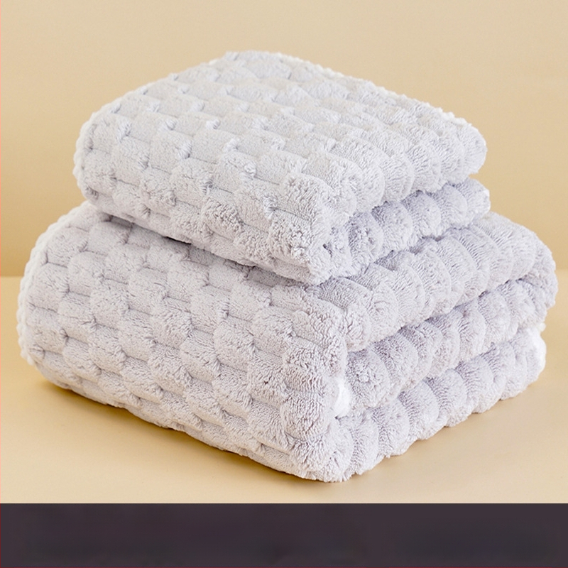 Koralinio fliso vonios rankšluosčių komplektas, didelis tankis, Jacquard 150D, sugeriantis