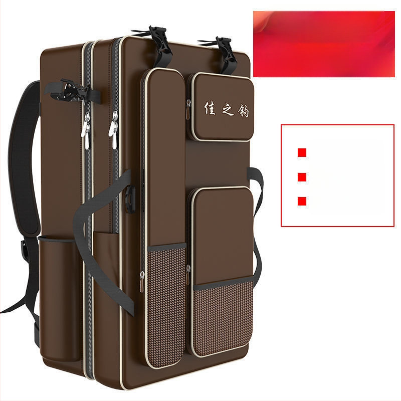 Риболовна раница с държач за пръти, двойна презрамка и голям капацитет, не водоустойчива