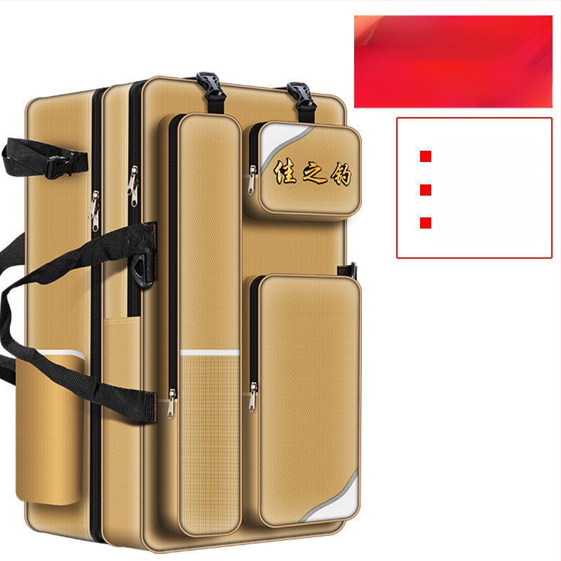 Риболовна раница с държач за пръти, двойна презрамка и голям капацитет, не водоустойчива