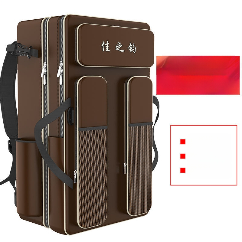 Риболовна раница с държач за пръти, двойна презрамка и голям капацитет, не водоустойчива