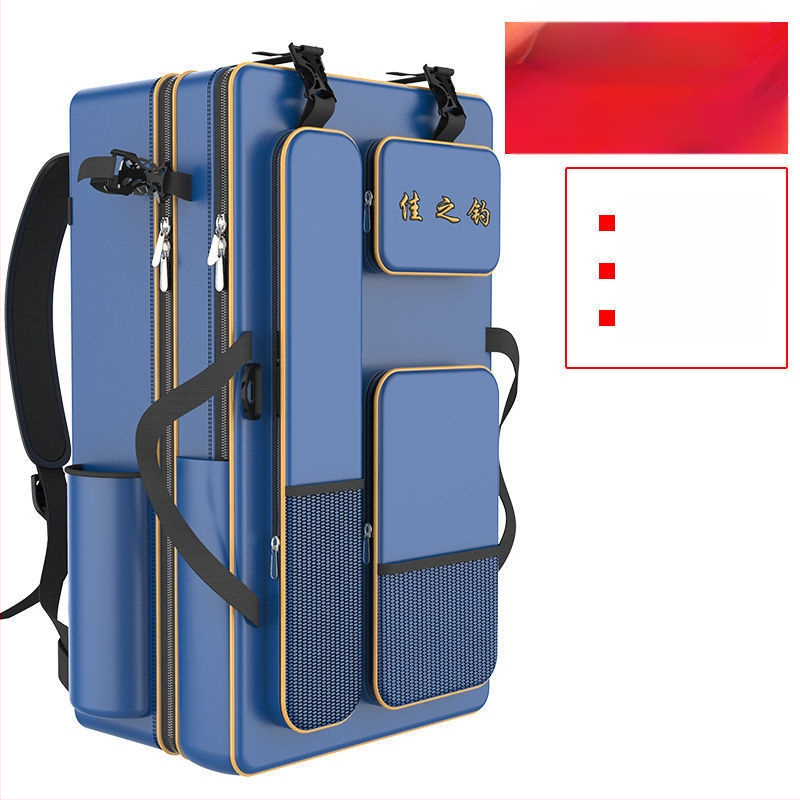 Риболовна раница с държач за пръти, двойна презрамка и голям капацитет, не водоустойчива