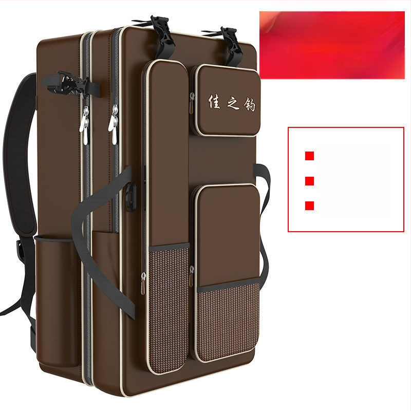 Риболовна раница с държач за пръти, двойна презрамка и голям капацитет, не водоустойчива