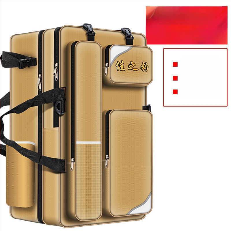 Риболовна раница с държач за пръти, двойна презрамка и голям капацитет, не водоустойчива